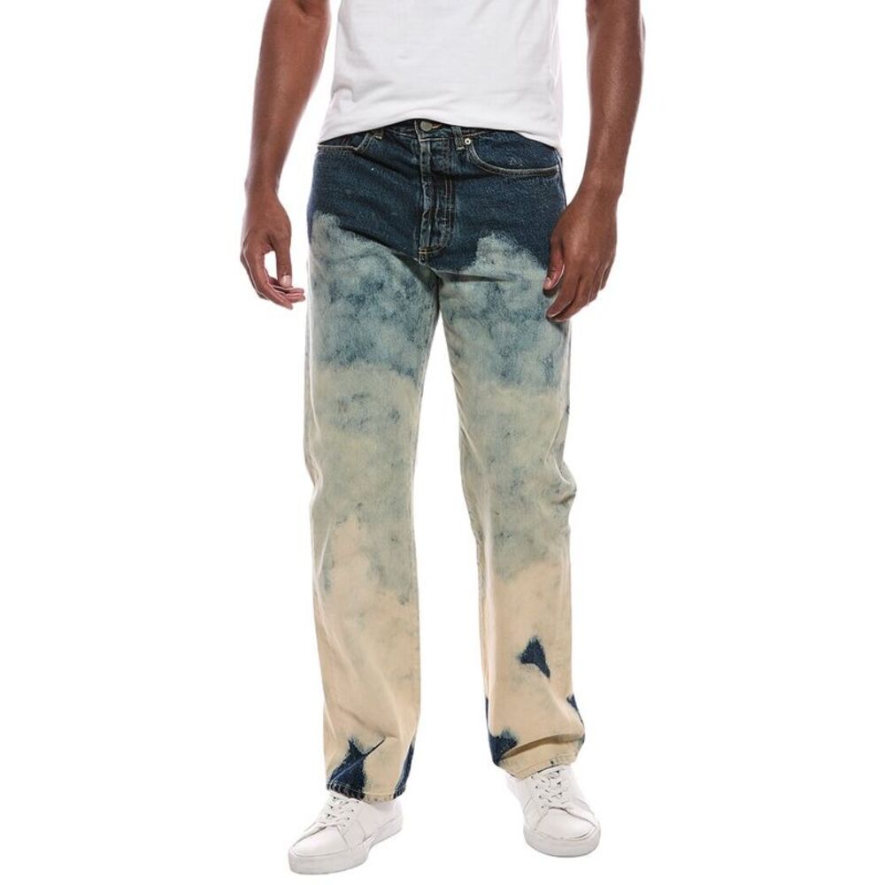 Palm Angels Mens  Multicolor Denim Pant, Blue